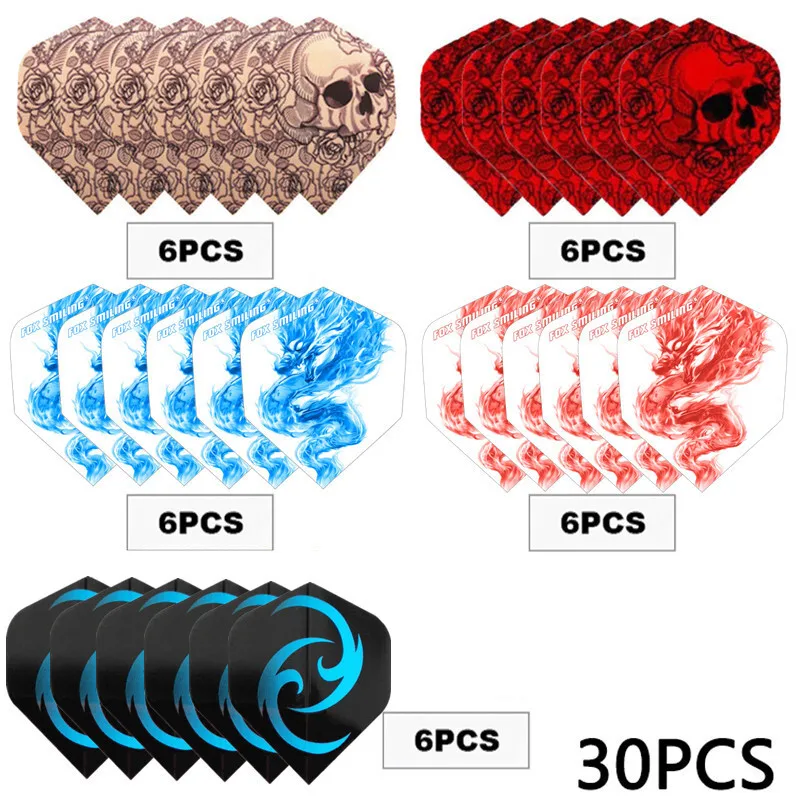 30PCS Fox Smiling Dart Flights PET Darts Flights Professional Dart Accessories