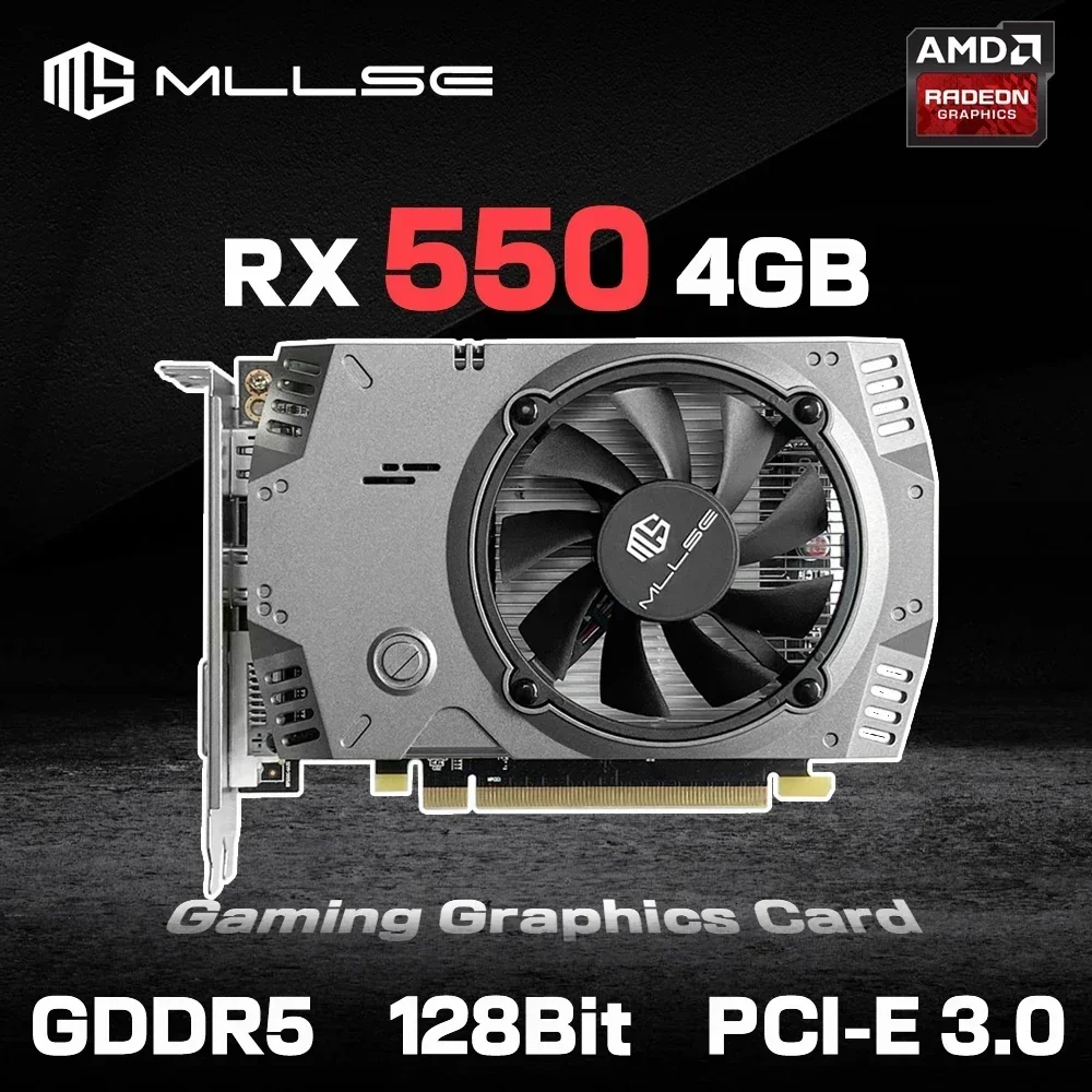 جديد! بطاقة رسومات الفيديو AMD Radeon RX 550 4GB Placa De GDDR5 128bit PCI-E X16 HDMI DP DVI rx 550 4gb فيديو ألعاب سطح المكتب