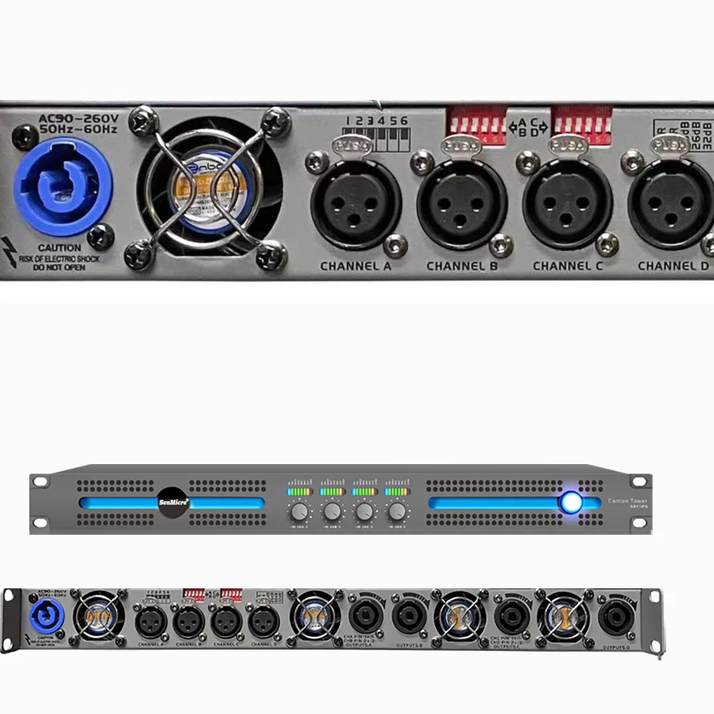 Amplificador de potencia estable profesional ShennDare CT4.20 de 2 ohmios, 4 x 4500 W, 2 ohmios, amplificador de sonido profesional de 4 canales, 4 x 2000 W, 8 ohmios, subwoofer para DJ, altavoz de matriz de línea