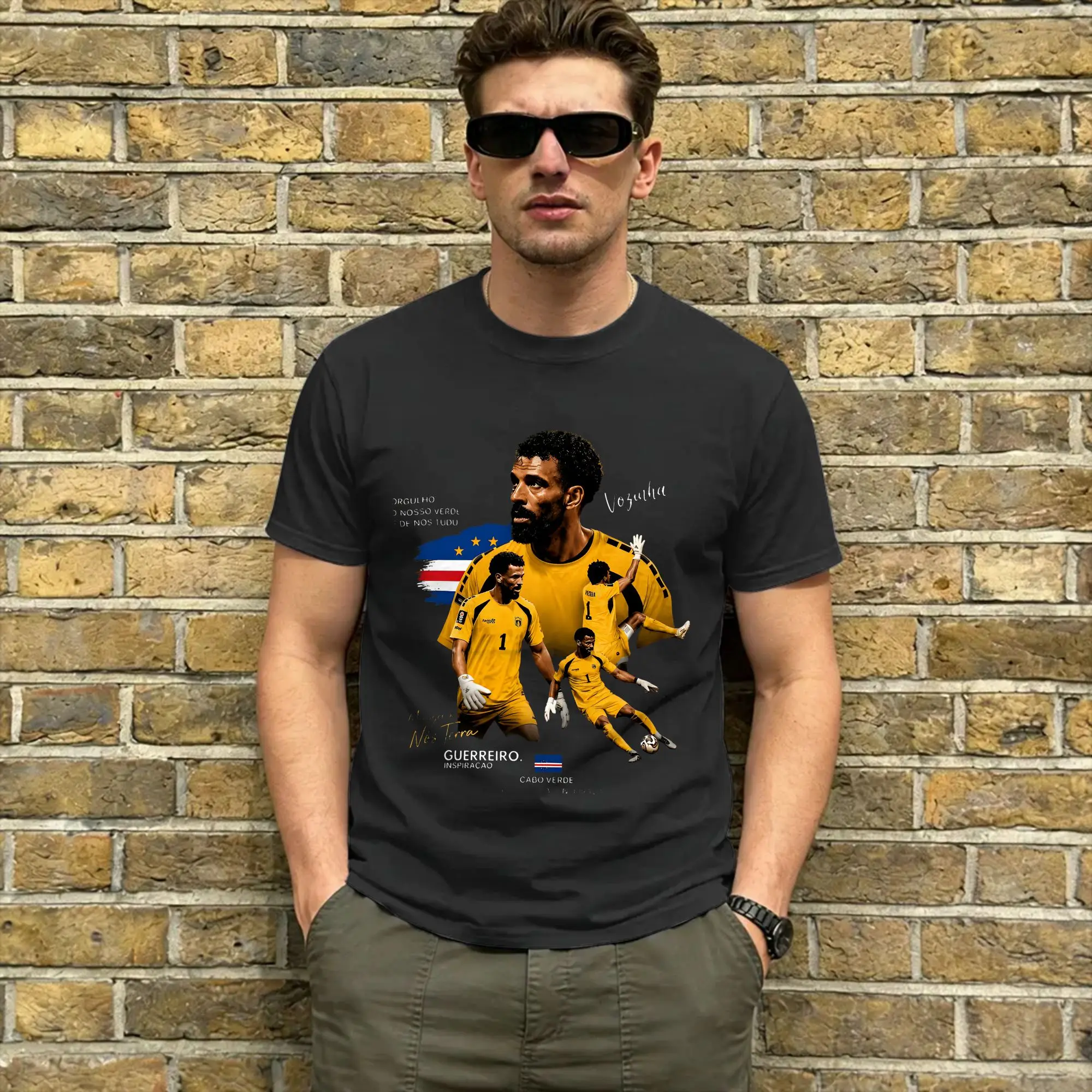 Cabo Verde Vozinha Men T Shirt  Vintage Tee Shirt Short Sleeve O Neck T-Shirt 100% Cotton Printed Clothing