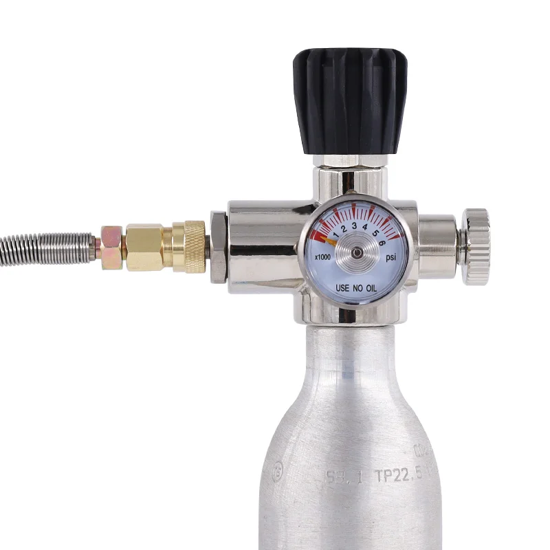 300Bar 4500psi 2L Carbon Fiber Cylinder HPA Air Tank Fill Station with Valve Regulator Gauge for Scuba Diving M18*1.5