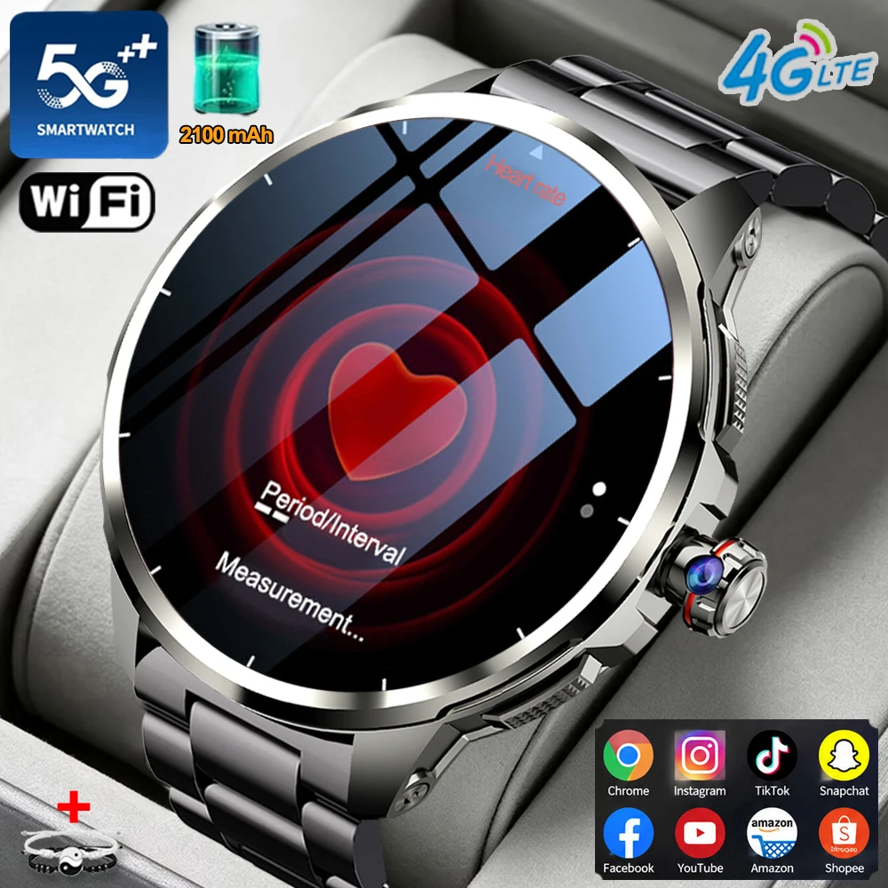 4G Full Network Smart Watch 720*720 AMOLED Screen 800W Video Call 16GB+256GB RAM GPS Navigation WIFI NFC Smartwatch Android 9.0