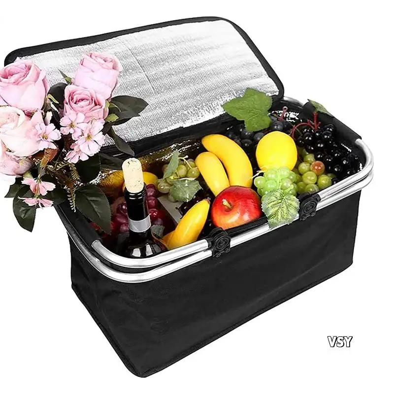 

Portable Outdoor Picnic Basket Insulated Box With Zipper And Handle Picnic Basket