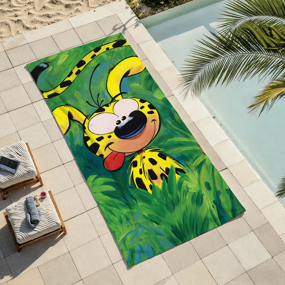 Cartoon M-Marsupilami Towel For Swim Yoga Gym Quick Drying Soft and skin-friendly Beach Towels All-Season