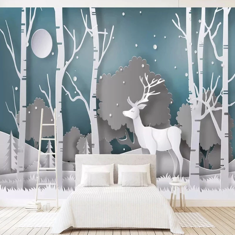 

Customized Photo 3D Wallpaper Modern Abstract Forest Elk Mural Living room TV background bedroom restaurant photo Hotel study 8d