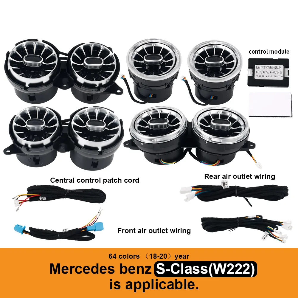 Voor Mercedes Benz W205 C-Klasse GLC X253 W213 E-Klasse W222 S-Klasse Ventilatieopeningen RGB Omgevingslicht Turbine Nozzle Decoratieve Verlichting
