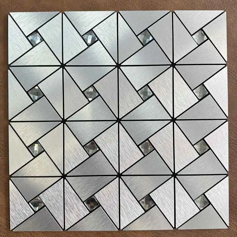 

4pcs/lot Mosaic Metal square Aluminum Plastic Panel Wall Sticker Self-adhesive Waterproof Kitchen Bathroom Tiles Wall Decors 179