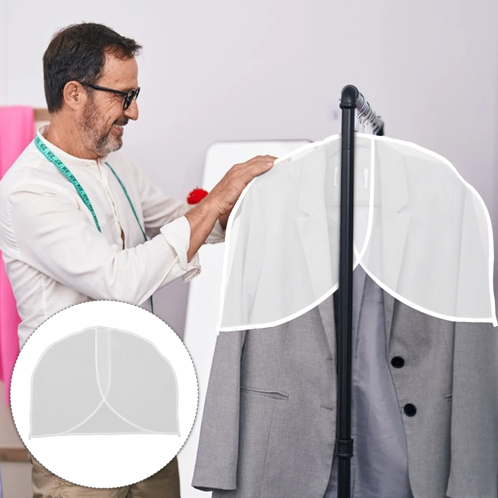 

5 PCS Dust Cover Wardrobe Hanging Man Garment Bag Tomorrow Clear Breathable Suit