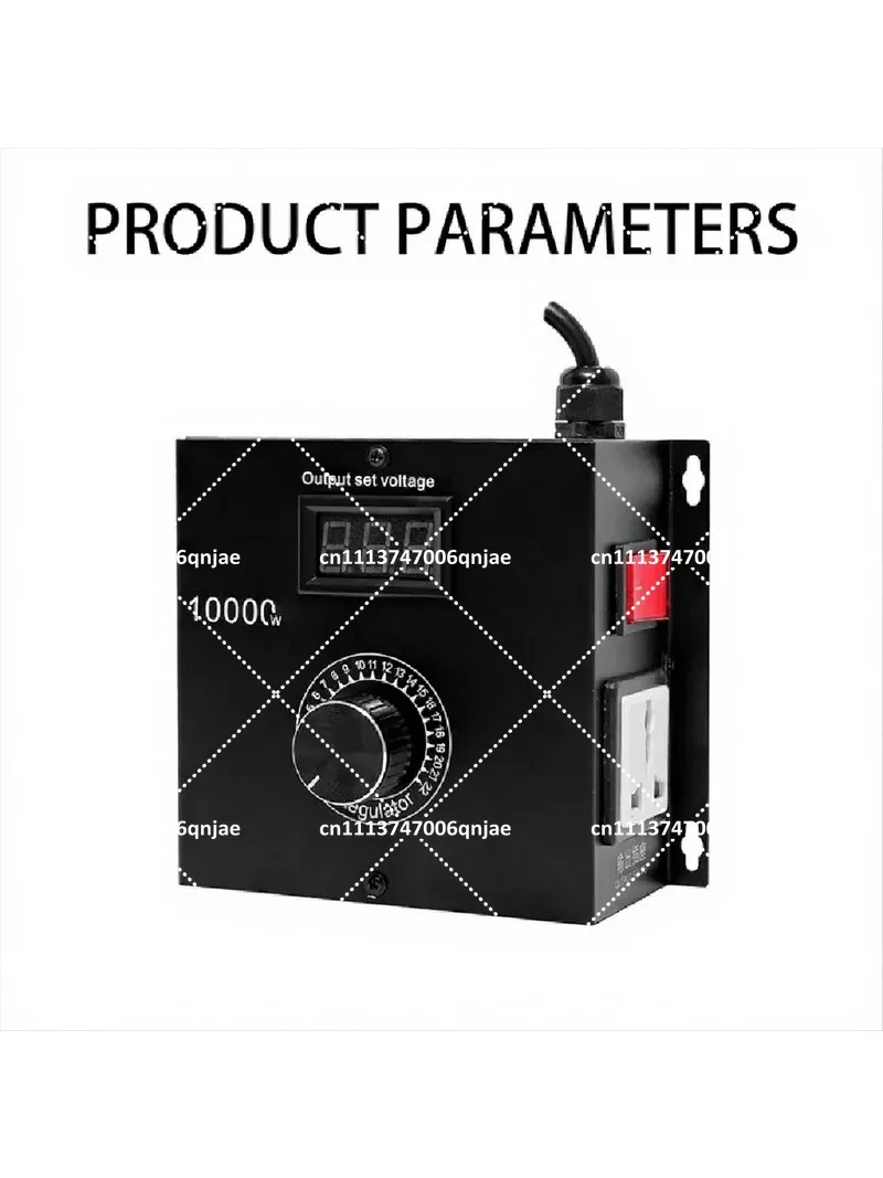 10000W SCR AC Variable Speed Controller for Fan and Motor, 120V-220V, 22A, Electric Tool Speed Regulator with EU Plug