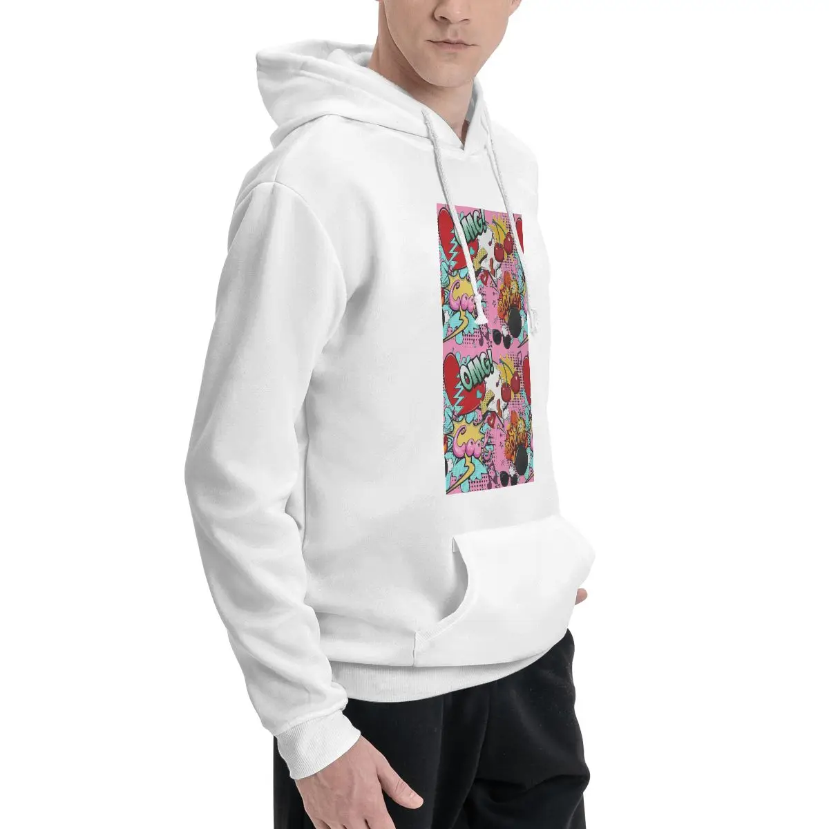 American Pop Comics Explosion Sticker Hoodies Men Women Casual Pullover Sweatshirt Harajuku Long Sleeve Clothing Autumn Winter