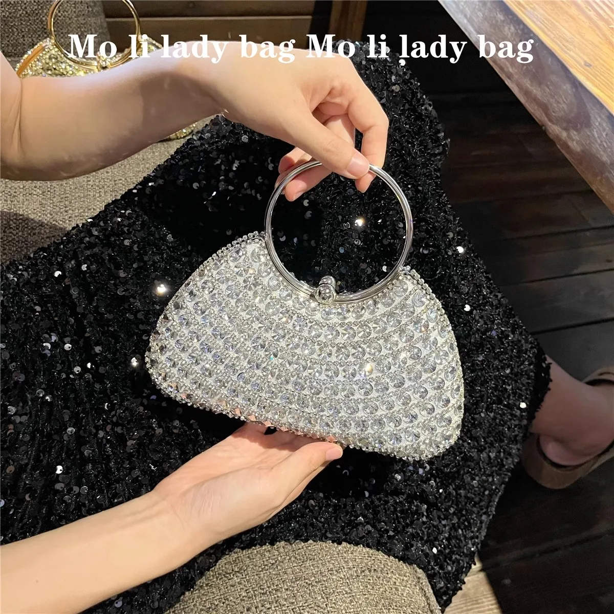 High Quality Bling Shiny Women's Handbag Crystal Glitter Rhinestones Diamond Evening Bag Wedding Party Clutch Purse Shoulder Bag