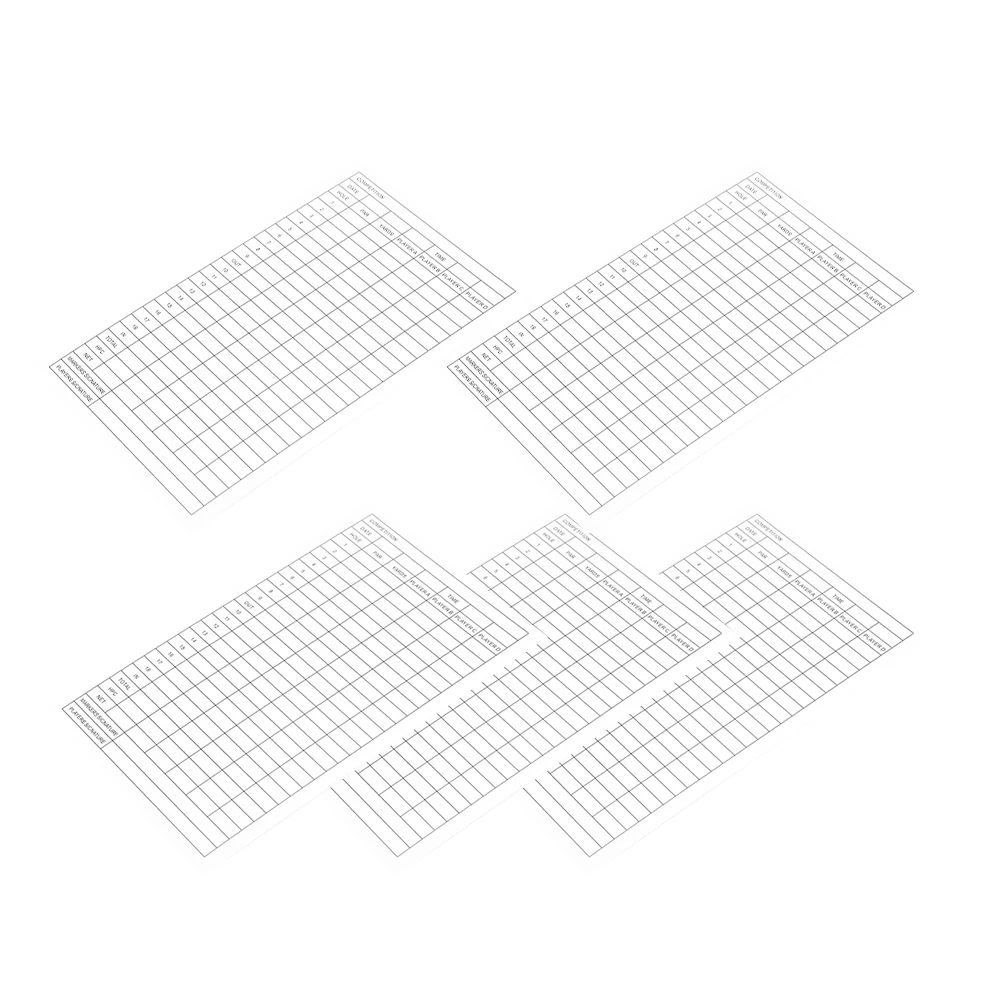 

5pcs Golf Score Record Cards Coated Paper Portable Scorecards For Sports Competition Smooth Writing Outdoor Tracking Supplies