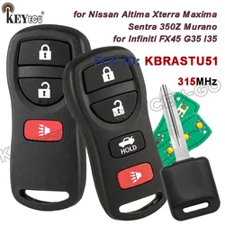 KEYECU 315MHz / 433MHz FCC ID: KBRASTU15 for Nissan Altima Xterra Maxima Sentra 350Z Murano Infiniti FX45 G35 I35 Remote Key Fob