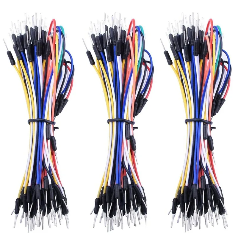 195Pcs，Pack of 3 Set 65pcs Solderless Flexible Breadboard Jumper Wires Male To Male Compatible with Arduino Breadboard