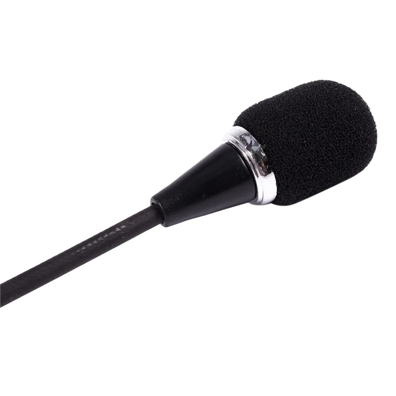 FULL-3X مرن 3.5 ملم جاك ميكروفون صغير للكمبيوتر المحمول سطح المكتب سكايب يواهو أسود