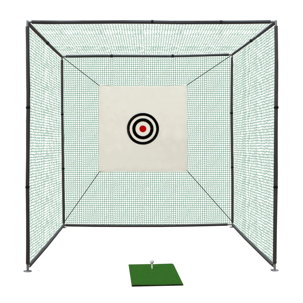 Golf Cage Net Hitting Cage With Frame And Netting Enclosure Target Cloth And Swing Practice Mat For Indoor Outdoor