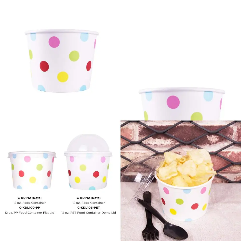 

Large 12oz Paper Ice Cream Cups and Soup Bowls - Perfect for Serving Hot or Cold Foods, Ideal for Soups, Ice Cream, Gelato, Yogu