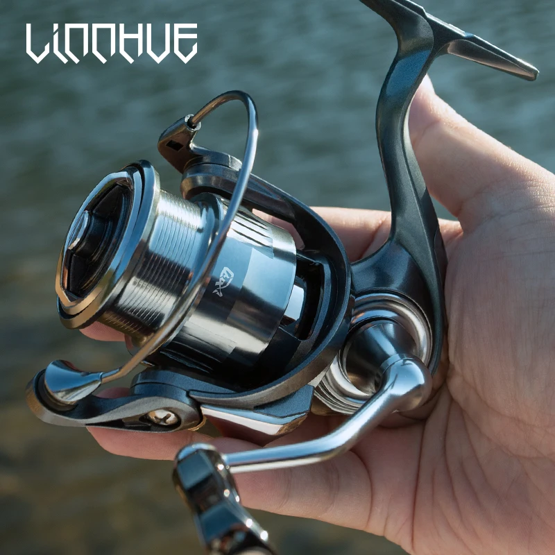 LINNHUE Fishing Reel Ultralight 136g CICADA1000 10BBS Screw in Handle Carbon Fiber Body Waterproof Spinning Reel Fishing Tool