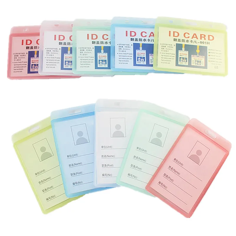 

Employees Staff ID Name Badge Holder Double Sided Transparent ID Tag Holders Pass Work Card Sleeve Holder Nurse Badges Cover
