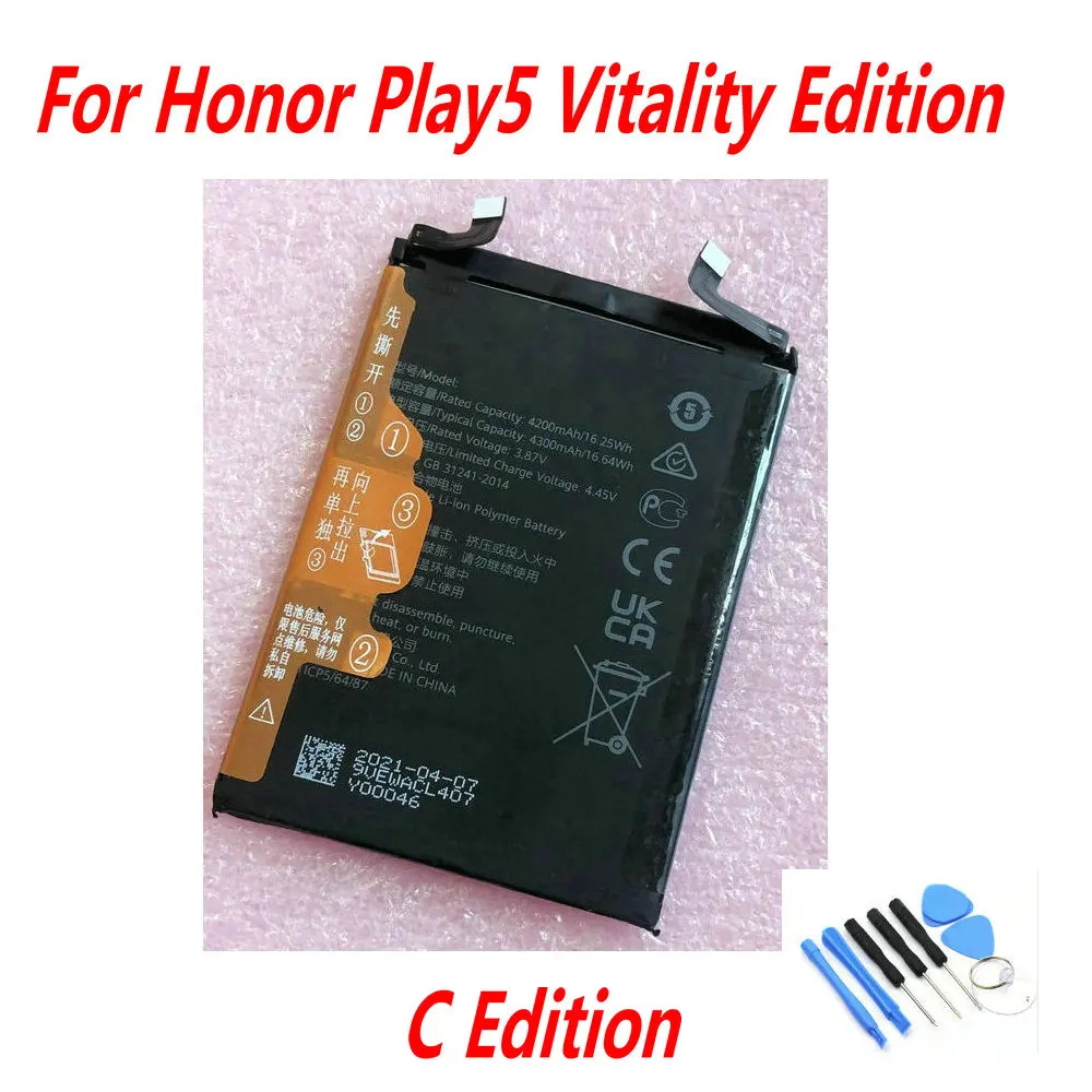 Original 3.87V 4200mAh Battery For Huawei Honor 50/ 60SE/ Play5 Vitality Edition Honor ntx-nx9 Smartphone