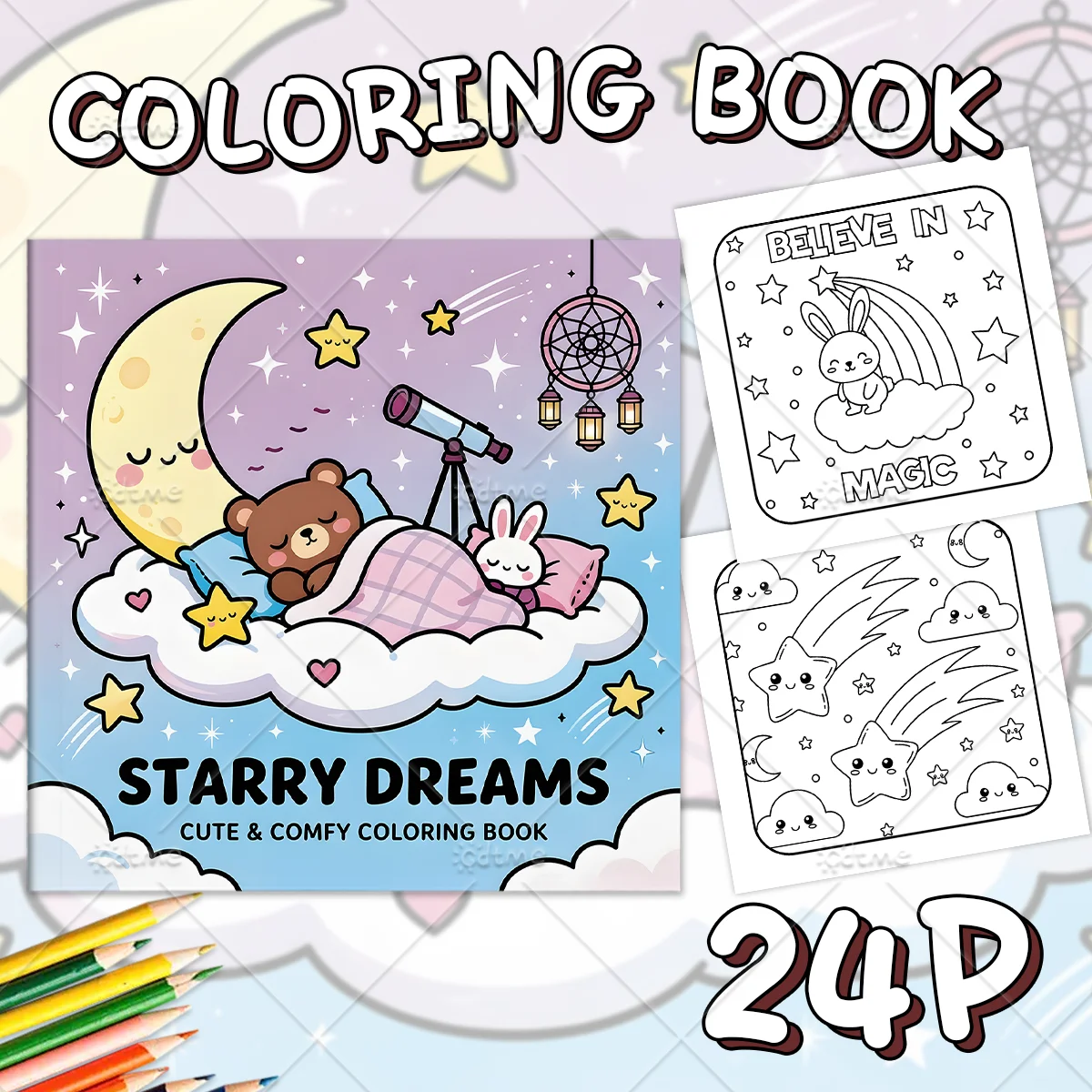 STARRY DREAMS Adult Coloring Book Unique Book for Relaxation Upgraded Paper for Comfortable Coloring Perfect Gift Friend