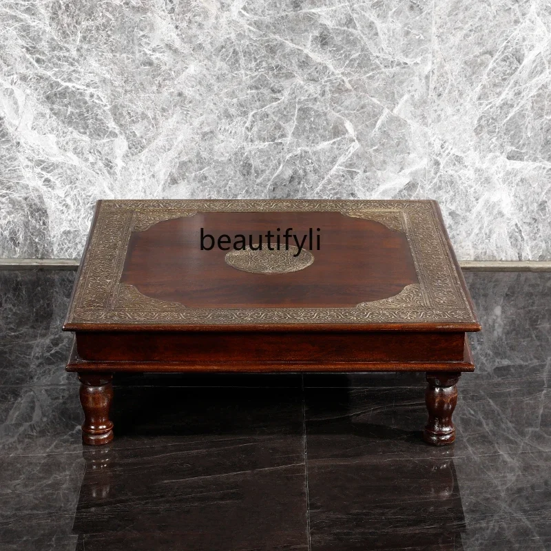 

07India Paulownia Small Tea Table Tatami Tea Table Zen Retro Solid Wood Low Table