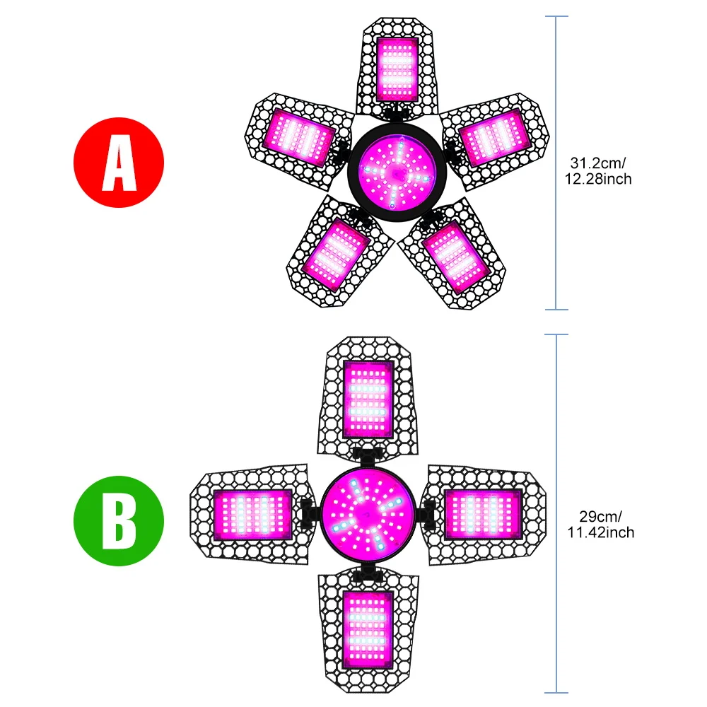 300W LED E27/E26 Coltiva La Luce Spettro Completo Phytolamp Per Pianta Serra Tenda Verdure Coltivazione di Fiori Deformazione Pieghevole