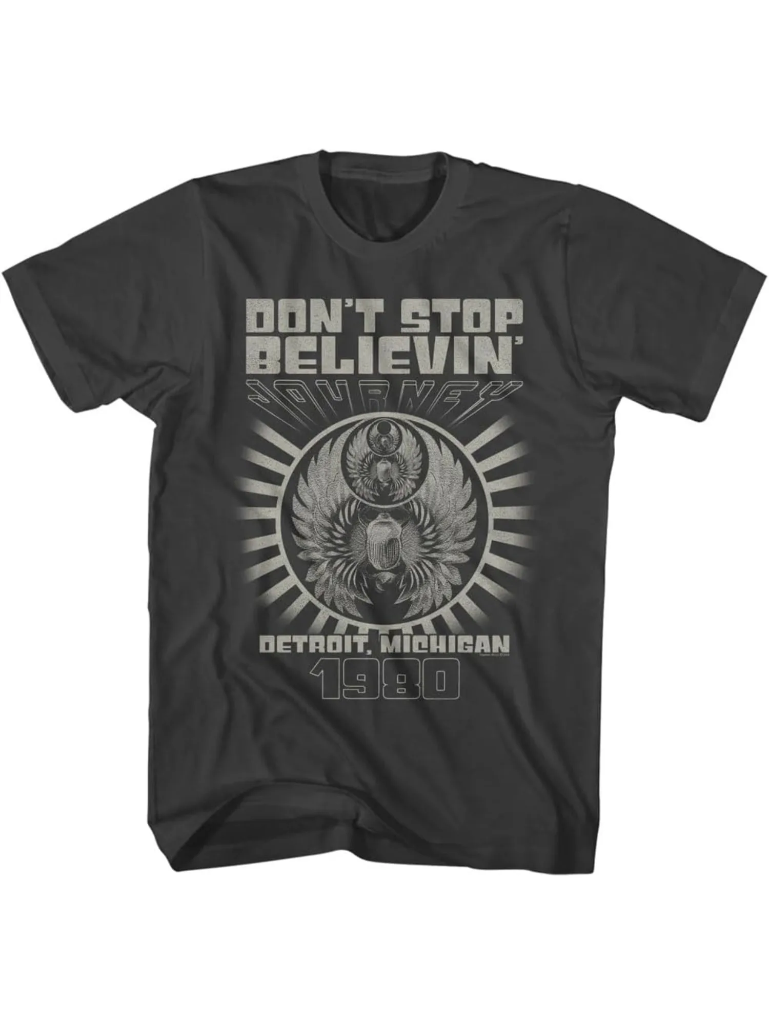 

Футболка с короткими рукавами для взрослых Journey Dont Stop Believin Detroit 80, винтажный стиль, футболки с музыкальным рисунком 80-х годов, футболки с рок-группой