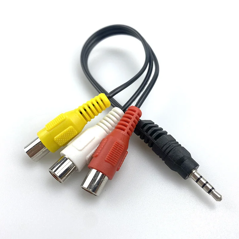 1 Mannelijk Naar 3 Vrouwelijke Rca Adio Video Splitters Snoer Rca 1 Jack Plug Naar 3 Sockets Adio Videokabel Voor Tv Dvd Pc Telefoon Laptop Tabl