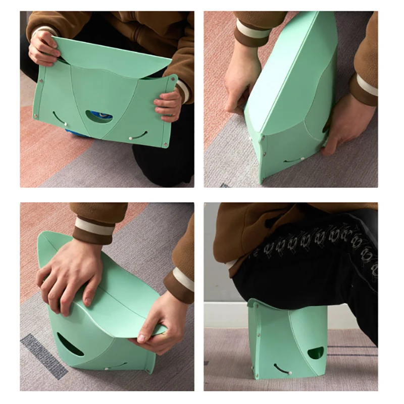 Multifunctional Folding Stool Storage Bag Chair Portable Outdoor Seat with Handle Heavy Duty 80KG Capacity Camping Stool
