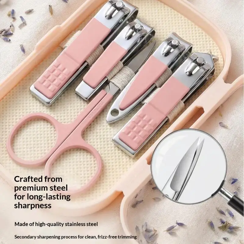 14Pcs Stainless Steel Nail Clipper Set Straight Blade Manicure Tools with Storage Organizer Perfect Holiday Gift for Women