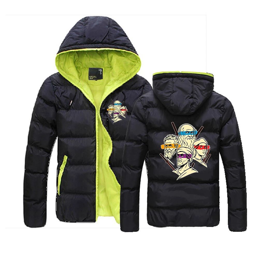 Art Ninja funny The men's six-color cotton coat is suitable for winter and features brand-printing hoodies jacket