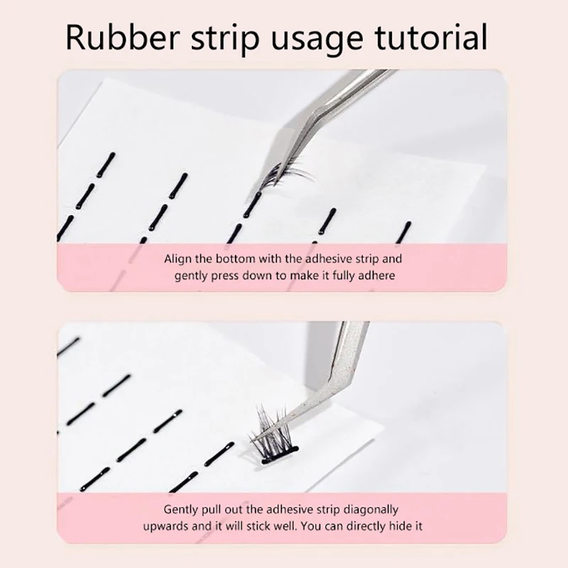 NEW 200Pcs/BoxGlueless Fake Eyelashes Self Adhesive Strip Line Waterproof Reusable Glue-Free Eyelash Glue Strip False Eyelashes