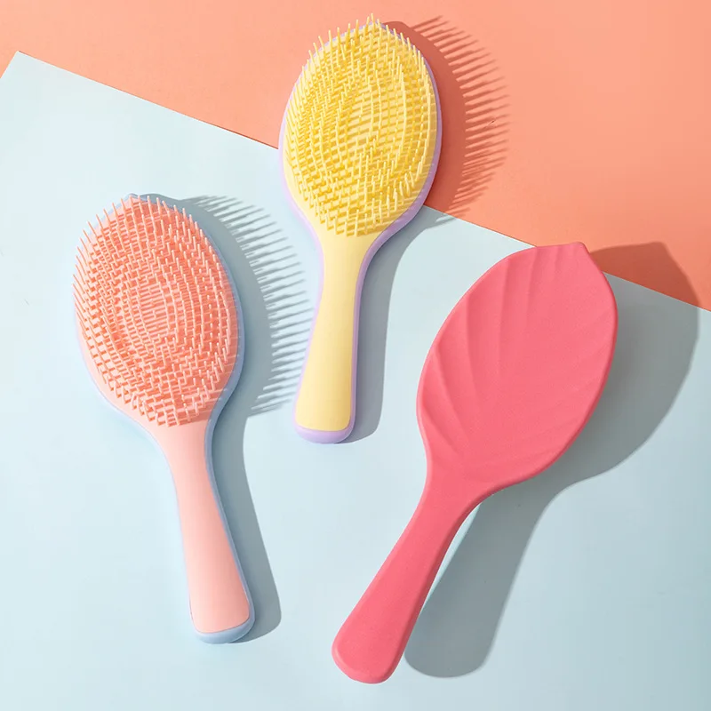 

Парикмахерская расческа для девочек, женские пушистые расчески в форме листа, мягкий массаж зубов, расческа для кожи головы, уход за волосами, щетка для укладки