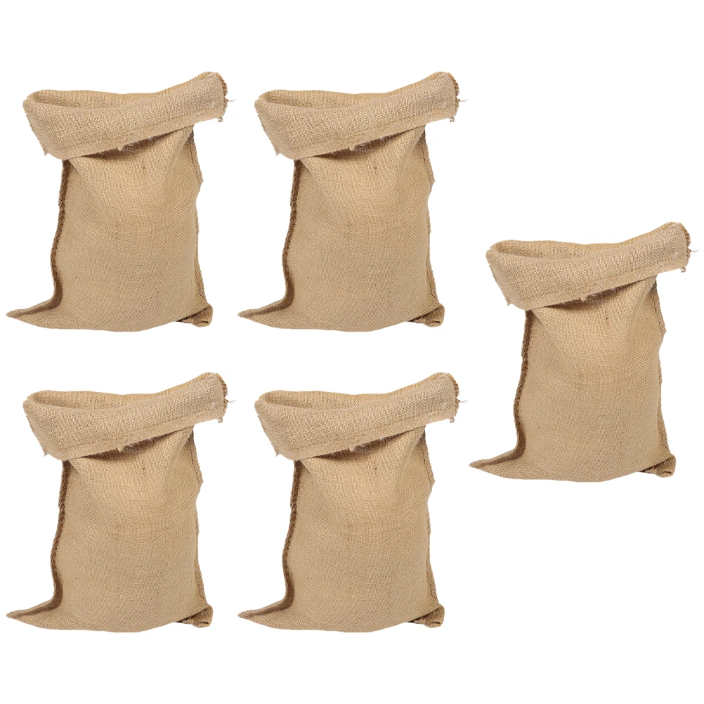 

5 Pcs Flood Control Sandbags Without Sand Burlap Sacks Empty Vegetable Gardening Nuts Storage Peanut Bags Food Sacks Potatoes