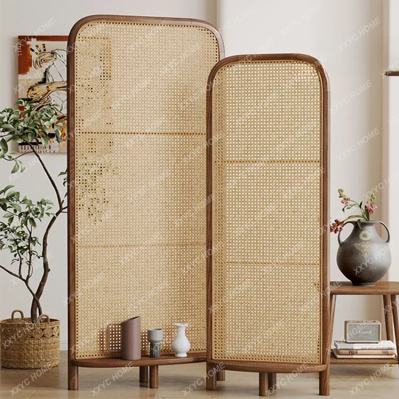 

Перегородка из ротанга для прихожей, гостиной, Передвижная книжная полка из массива дерева и полка для хранения, украшение для экрана сиденья, офисный разделитель