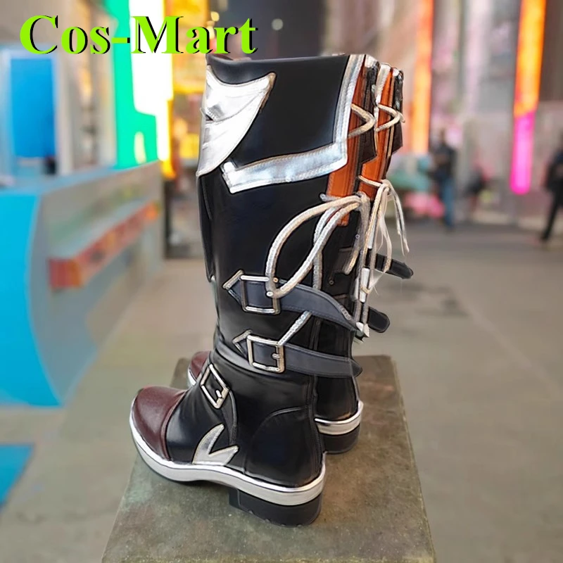 Cos-Mart Game Genshin Impact Diluc Shoes Cosplay Universal Combat Boots Role Play Used Accessories