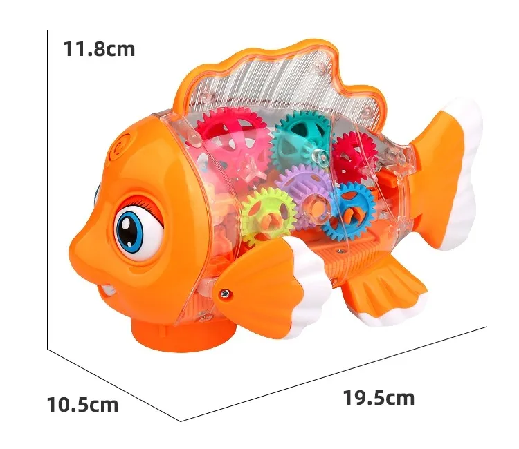 Rompecabezas para niños de 0 a 3 años, juguete eléctrico para educación temprana, pez como regalo para niños