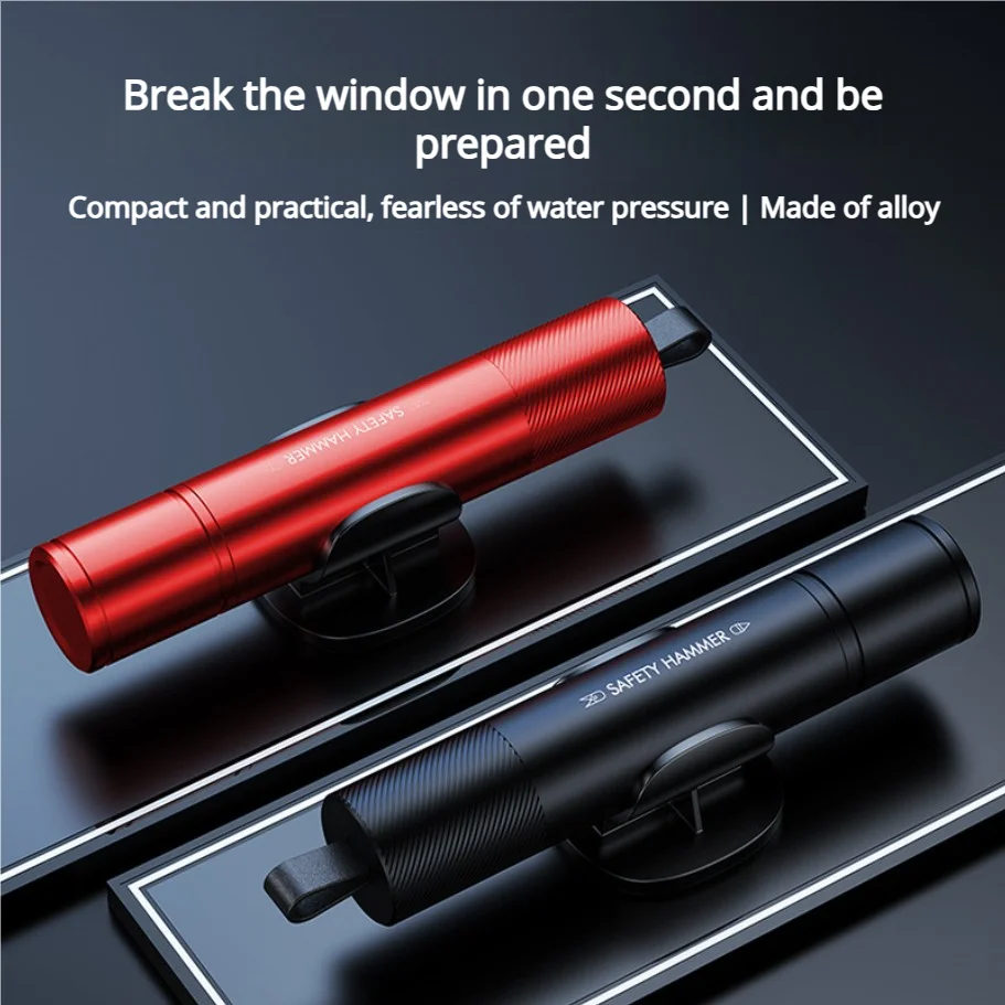 

Car Safety Hammer Emergency Glass Breaker Seat Belt Cutter High Hardness Tungsten Steel 2in1 Rescue Tool Auto Accessories