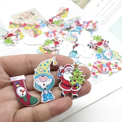 40pcs/lot Christmas decorative buttons for craft accessories product Sewing Supplies scrapbook mix style wooden buttons