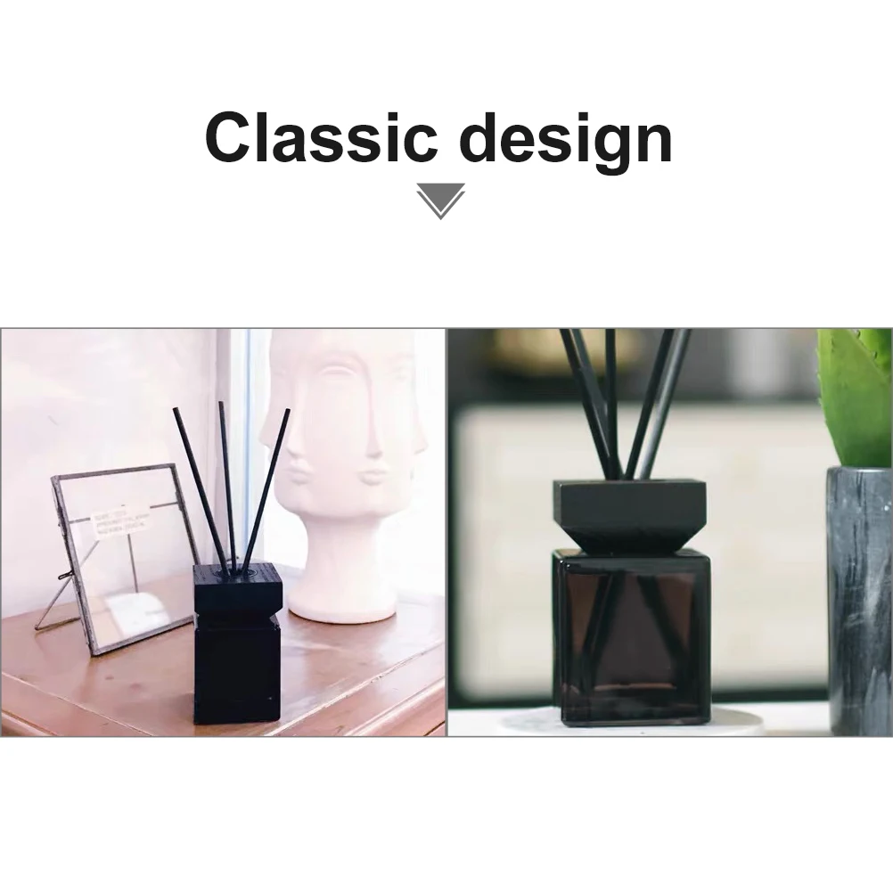 

Aromatherapy Bottle Wooden Cap 100ml Glass Rattan Diffuser Refillable Scented Kit Home Office Fragrance Container