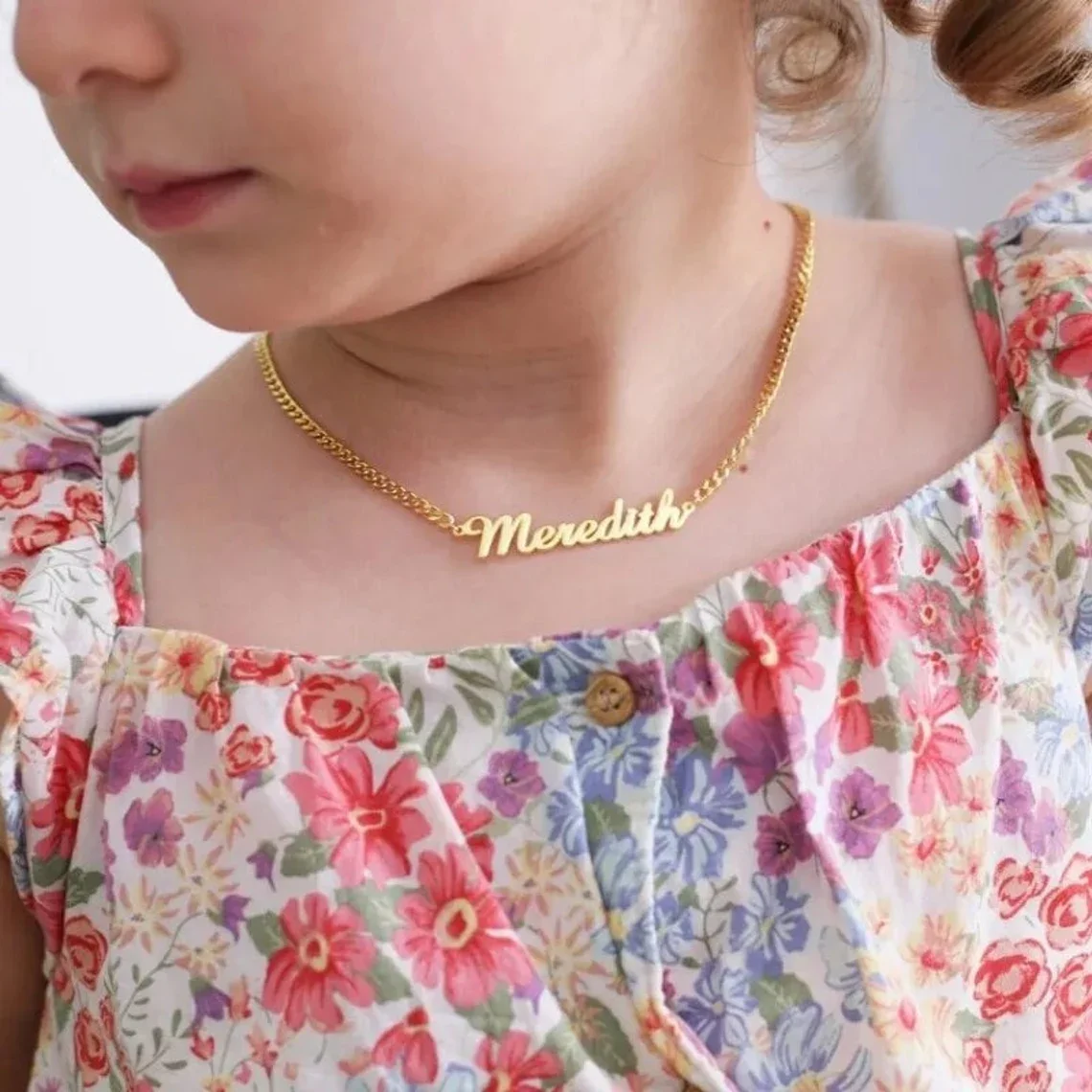 Personalized Baby Name Necklaces For Boy Girl Custom Stainless Steel Nameplate Choker Necklace Handmade Jewelry Child Gifts