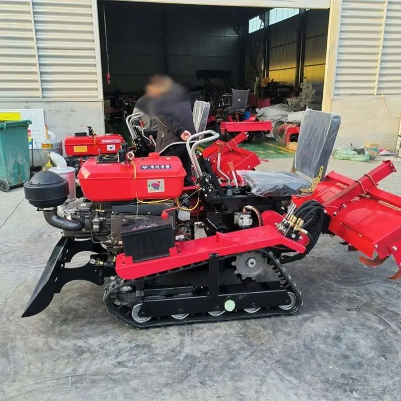 40 Horsepower Single Cylindere Multifunctional Agricultural Tracked Micro Tiller Mini Walking Tracto view 3