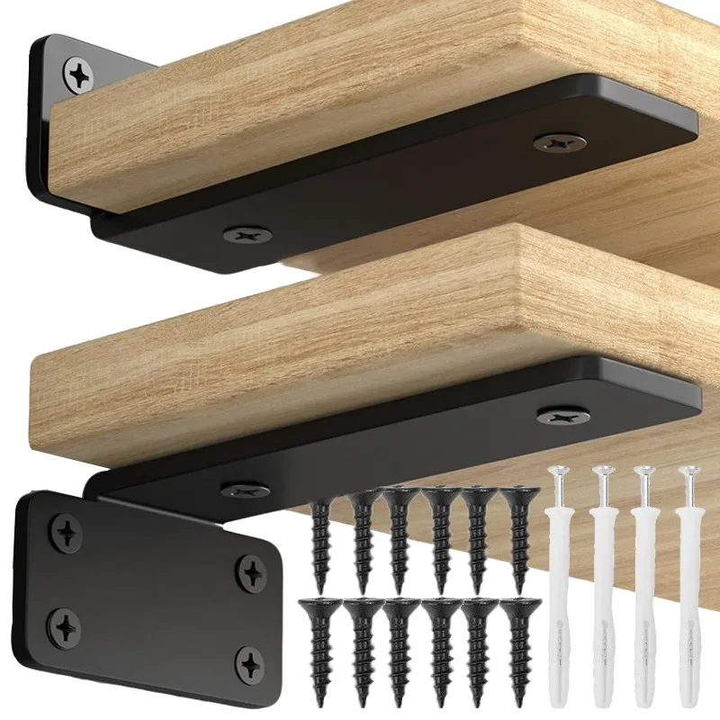 

Heavy Duty Floating Shelves Bracket Thicked Metal L Hidden Shelf Support Brackets Fixed Connector Fasteners Hardware Accessories