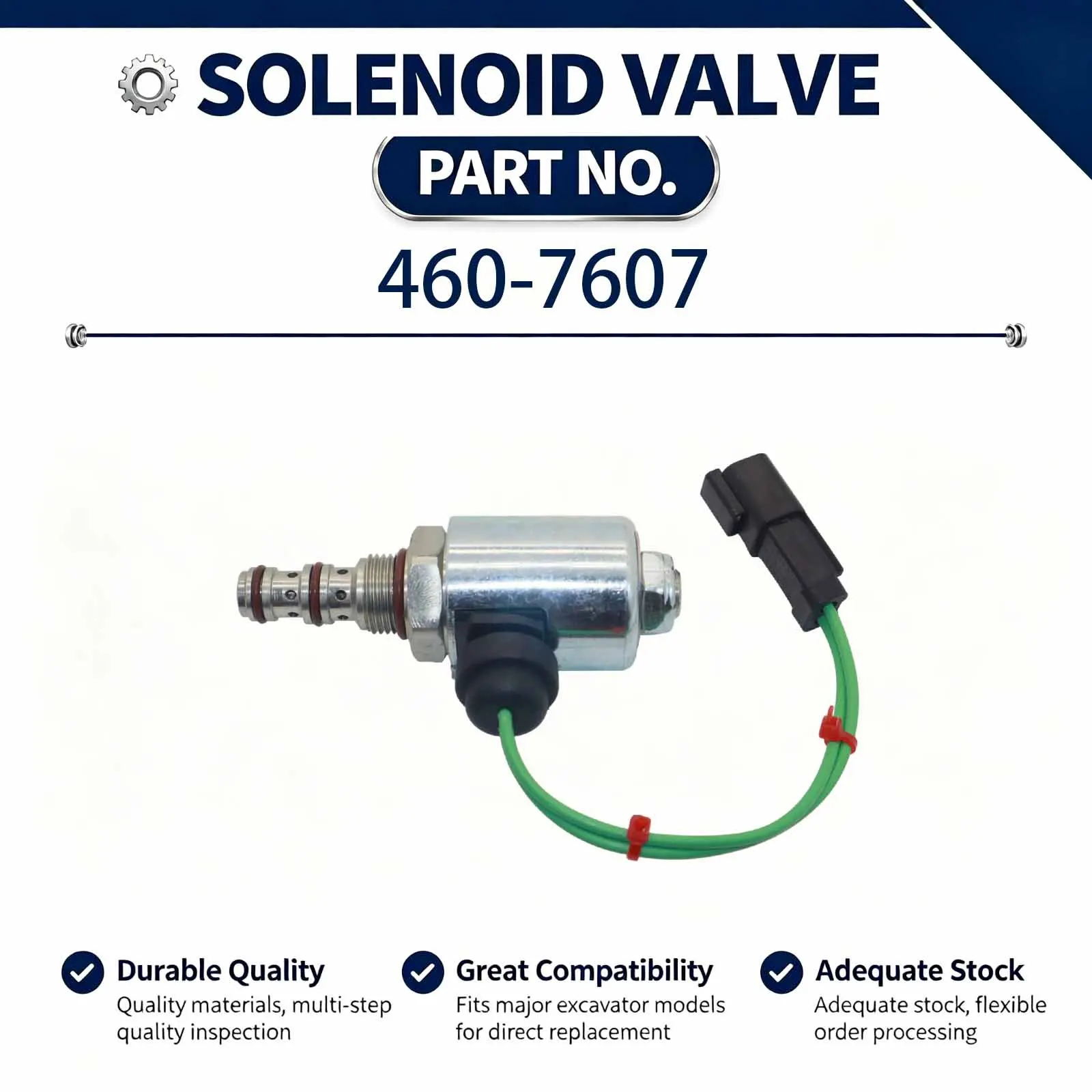 24V Solenoid Valve 460-7607 Compatible for Caterpillar CAT 773E 773D 769D 769C 777C 777D 775E 773B 775D Trucks
