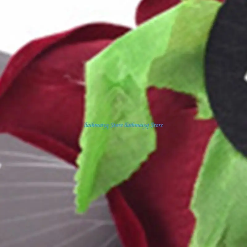 

573B Flower Hair Clip Pin Brooch Large Red Rose Gothic Brooches for Party Festivals