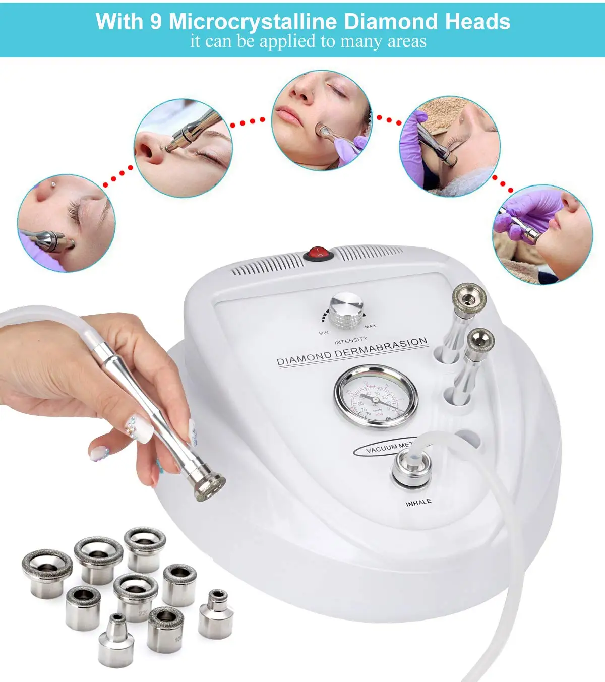 

Professional Diamond Microdermabrasion Machine 65-68cmHg Suction Power Dermabrasion for Skin Peeling Rejuvenation