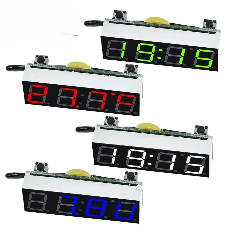 3 In 1 LED RX8025T Digital Clock Temperature Voltage Module DIY Time/Thermometer/Voltmeter DC 5-30V For Arduino