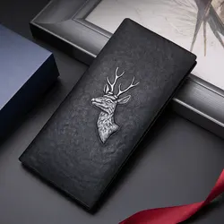 BISON DENIM Genuine Leather Men's Long Wallet Card Holder New Designer Brand Luxury Cowhide Handbag Men Gift Purse Wallet