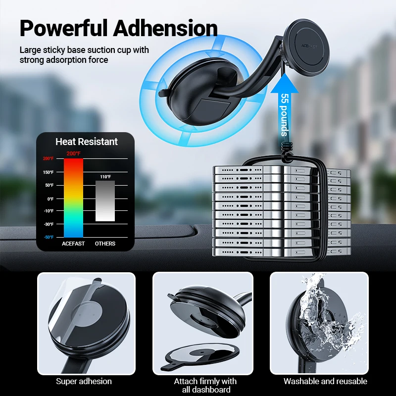 ACEFAST Dashboard Air Vent Magnetic Phone Holder in Car For iPhone 12 13 Pro Max Universal Magnet GPS Bracket For Xiaomi Samsung